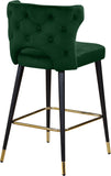 Kelly Velvet / Engineered Wood / Metal / Foam Contemporary Green Velvet Stool - 22" W x 19" D x 38.5" H