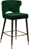 Kelly Velvet / Engineered Wood / Metal / Foam Contemporary Green Velvet Stool - 22" W x 19" D x 38.5" H