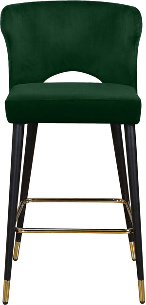 Kelly Velvet / Engineered Wood / Metal / Foam Contemporary Green Velvet Stool - 22" W x 19" D x 38.5" H