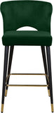 Kelly Velvet / Engineered Wood / Metal / Foam Contemporary Green Velvet Stool - 22" W x 19" D x 38.5" H