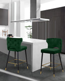 Kelly Velvet / Engineered Wood / Metal / Foam Contemporary Green Velvet Stool - 22" W x 19" D x 38.5" H