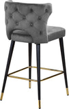 Kelly Velvet / Engineered Wood / Metal / Foam Contemporary Grey Velvet Stool - 22" W x 19" D x 38.5" H