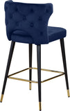 Kelly Velvet / Engineered Wood / Metal / Foam Contemporary Navy Velvet Stool - 22" W x 19" D x 38.5" H