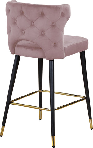 Kelly Velvet / Engineered Wood / Metal / Foam Contemporary Pink Velvet Stool - 22" W x 19" D x 38.5" H