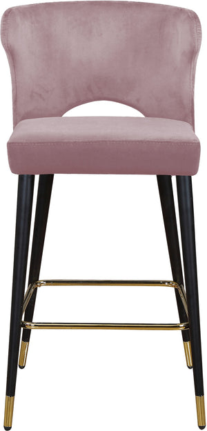 Kelly Velvet / Engineered Wood / Metal / Foam Contemporary Pink Velvet Stool - 22" W x 19" D x 38.5" H