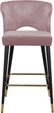 Kelly Velvet / Engineered Wood / Metal / Foam Contemporary Pink Velvet Stool - 22" W x 19" D x 38.5" H