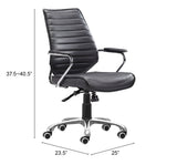 Zuo Modern Enterprise 100% Polyurethane, Steel, Aluminum Alloy Modern Commercial Grade Low Back Office Chair Black, Chrome 100% Polyurethane, Steel, Aluminum Alloy