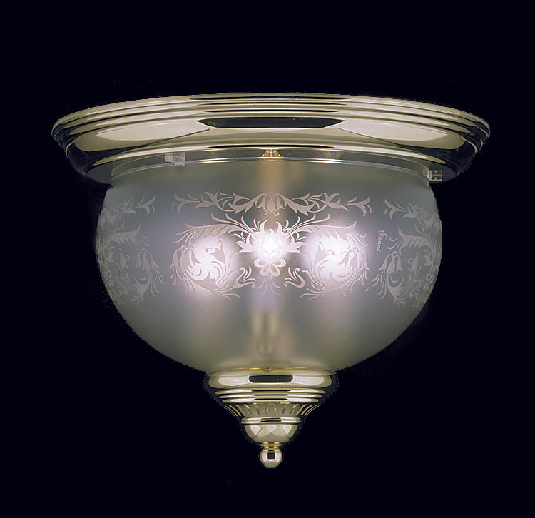 3-Light Polished Brass Chancery Flush / Semi-Flush Mount