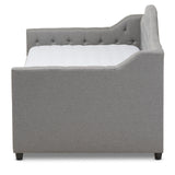 Baxton Studio Perry Modern and Contemporary Light Grey Fabric Daybed with Trundle