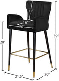 Luxe Velvet / Engineered Wood / Metal / Foam Contemporary Black Velvet Stool - 21.5" W x 20" D x 39" H