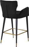 Luxe Velvet / Engineered Wood / Metal / Foam Contemporary Black Velvet Stool - 21.5" W x 20" D x 39" H