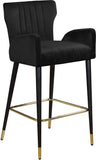 Luxe Velvet / Engineered Wood / Metal / Foam Contemporary Black Velvet Stool - 21.5" W x 20" D x 39" H