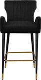 Luxe Velvet / Engineered Wood / Metal / Foam Contemporary Black Velvet Stool - 21.5" W x 20" D x 39" H