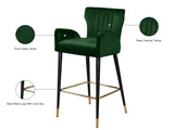 Luxe Velvet / Engineered Wood / Metal / Foam Contemporary Green Velvet Stool - 21.5" W x 20" D x 39" H