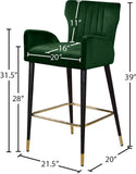 Luxe Velvet / Engineered Wood / Metal / Foam Contemporary Green Velvet Stool - 21.5" W x 20" D x 39" H