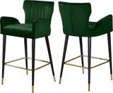 Luxe Velvet / Engineered Wood / Metal / Foam Contemporary Green Velvet Stool - 21.5" W x 20" D x 39" H