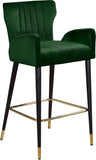 Luxe Velvet / Engineered Wood / Metal / Foam Contemporary Green Velvet Stool - 21.5" W x 20" D x 39" H