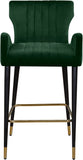 Luxe Velvet / Engineered Wood / Metal / Foam Contemporary Green Velvet Stool - 21.5" W x 20" D x 39" H