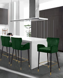 Luxe Velvet / Engineered Wood / Metal / Foam Contemporary Green Velvet Stool - 21.5" W x 20" D x 39" H