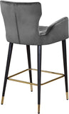 Luxe Velvet / Engineered Wood / Metal / Foam Contemporary Grey Velvet Stool - 21.5" W x 20" D x 39" H