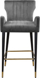 Luxe Velvet / Engineered Wood / Metal / Foam Contemporary Grey Velvet Stool - 21.5" W x 20" D x 39" H