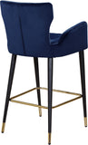 Luxe Velvet / Engineered Wood / Metal / Foam Contemporary Navy Velvet Stool - 21.5" W x 20" D x 39" H