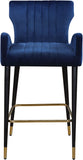 Luxe Velvet / Engineered Wood / Metal / Foam Contemporary Navy Velvet Stool - 21.5" W x 20" D x 39" H