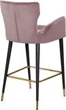 Luxe Velvet / Engineered Wood / Metal / Foam Contemporary Pink Velvet Stool - 21.5" W x 20" D x 39" H