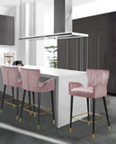 Luxe Velvet / Engineered Wood / Metal / Foam Contemporary Pink Velvet Stool - 21.5" W x 20" D x 39" H