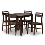 Lovy Modern and Contemporary Walnut-Finished 5-Piece Dining Set