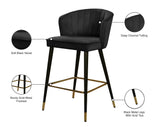 Cassie Velvet / Engineered Wood / Metal / Foam Contemporary Black Velvet Stool - 20" W x 21" D x 36.5" H