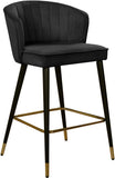 Cassie Velvet / Engineered Wood / Metal / Foam Contemporary Black Velvet Stool - 20" W x 21" D x 36.5" H