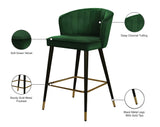 Cassie Velvet / Engineered Wood / Metal / Foam Contemporary Green Velvet Stool - 20" W x 21" D x 36.5" H