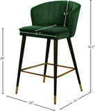 Cassie Velvet / Engineered Wood / Metal / Foam Contemporary Green Velvet Stool - 20" W x 21" D x 36.5" H