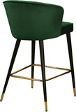 Cassie Velvet / Engineered Wood / Metal / Foam Contemporary Green Velvet Stool - 20" W x 21" D x 36.5" H