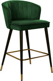 Cassie Velvet / Engineered Wood / Metal / Foam Contemporary Green Velvet Stool - 20" W x 21" D x 36.5" H