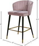 Cassie Velvet / Engineered Wood / Metal / Foam Contemporary Pink Velvet Stool - 20" W x 21" D x 36.5" H