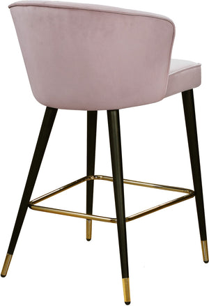 Cassie Velvet / Engineered Wood / Metal / Foam Contemporary Pink Velvet Stool - 20" W x 21" D x 36.5" H