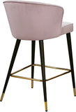 Cassie Velvet / Engineered Wood / Metal / Foam Contemporary Pink Velvet Stool - 20" W x 21" D x 36.5" H