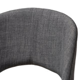 Baxton Studio Melrose Mid-Century Modern Dark Grey Fabric Upholstered Walnut Finished Wood Bar Stool (Set of 2)