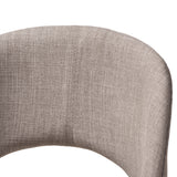 Baxton Studio Melrose Mid-Century Modern Light Grey Fabric Upholstered Walnut Finished Wood Bar Stool (Set of 2)
