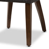 Baxton Studio Wesley Mid-Century Modern Dark Grey Fabric Upholstered Walnut Finished Wood Dining Chair (Set of 2)