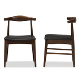 Baxton Studio Winton Mid-Century Modern Walnut Wood Dining Chair (Set of 2)