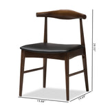 Baxton Studio Winton Mid-Century Modern Walnut Wood Dining Chair (Set of 2)