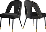 Akoya Velvet Contemporary Dining Chair - Set of 2