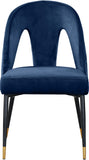 Akoya Velvet / Engineered Wood / Metal / Foam Contemporary Navy Velvet Dining Chair - 21.5" W x 21" D x 35" H
