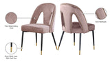 Akoya Velvet / Engineered Wood / Metal / Foam Contemporary Pink Velvet Dining Chair - 21.5" W x 21" D x 35" H
