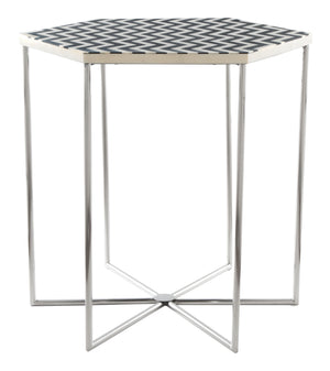 Zuo Modern Forma MDF, Steel Modern Commercial Grade Side Table Multicolor, Silver MDF, Steel