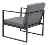 Zuo Modern Claremont 100% Polyurethane, Plywood, Steel Modern Commercial Grade Arm Chair Gray, Black 100% Polyurethane, Plywood, Steel