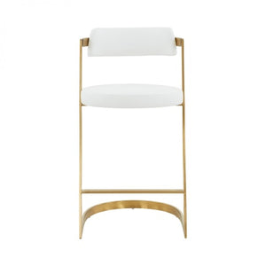 VIG Furniture Modrest Shandra - White PU & Gold Counter Stool VGRH-RHS-CS-220-PU-WHT-CS VGRH-RHS-CS-220-PU-WHT-CS